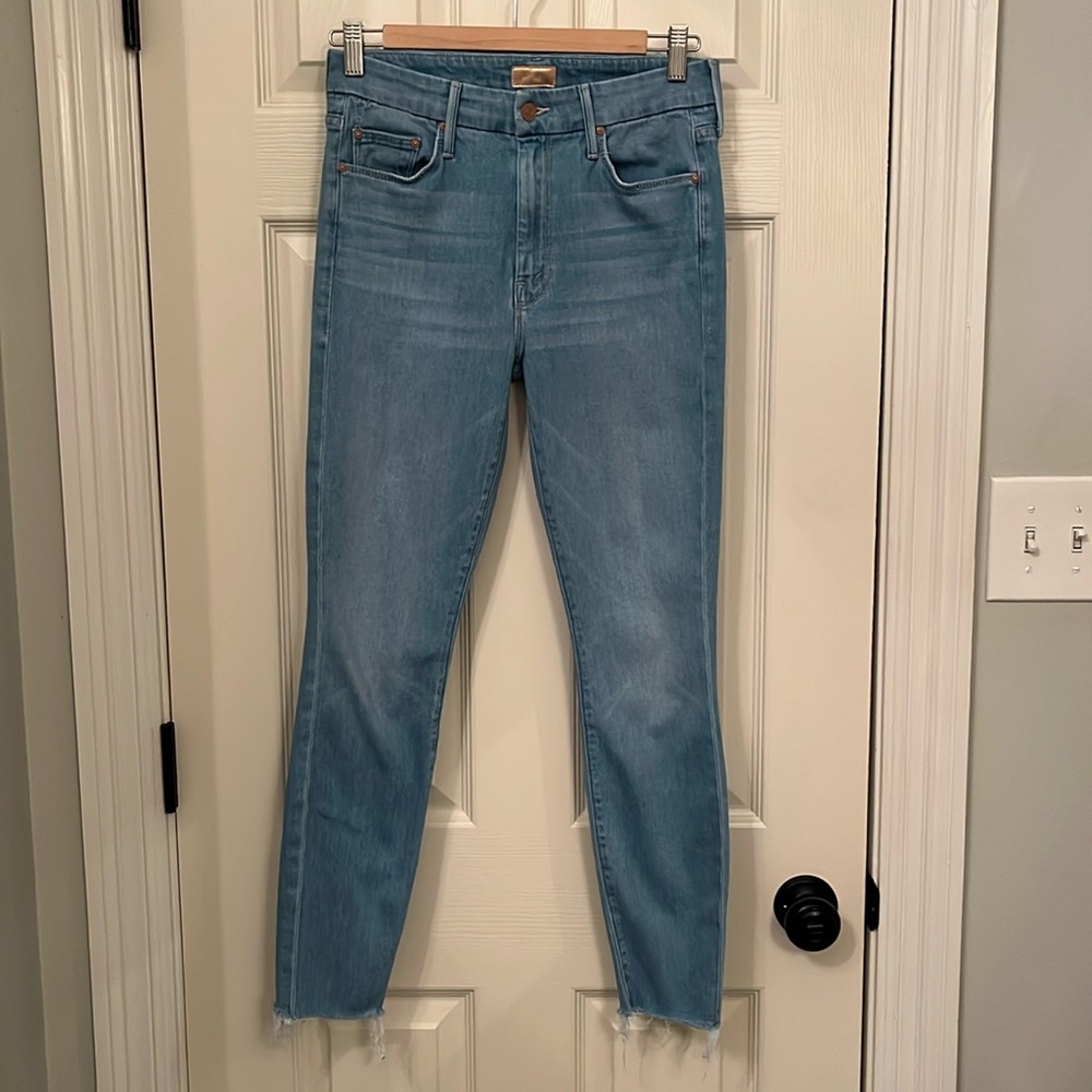MOTHER Light Blue Ankle & Cropped Jeans